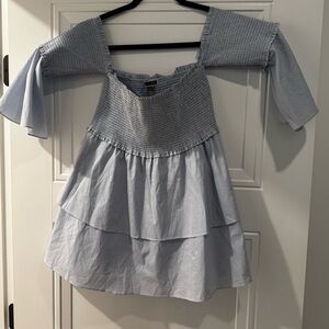 Off shoulder sleeve peplum top